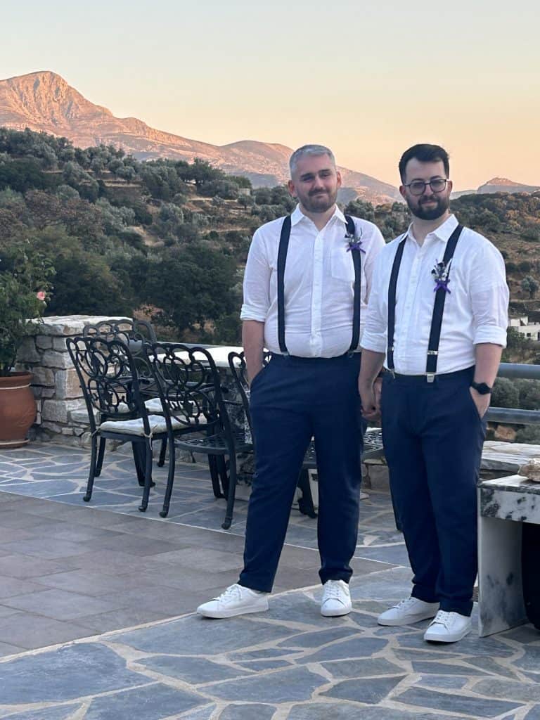 LGBTQ+ elopement wedding at ELaiolithos in Naxos